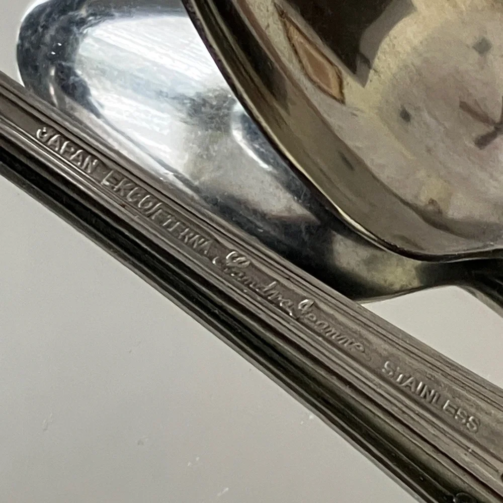 VINTAGE X2 JAPAN EKCO ETERNA SANDRA JEANNE FORGED STAINLESS 7”ICED TEA SPOONS